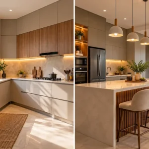 Warm Modern Kitchen Duo